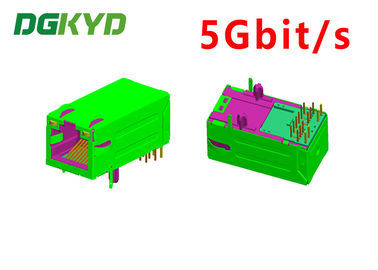 5Gbit/s RJ45の磁気学のジャッキのイーサネット産業コネクター33MM GY/GY