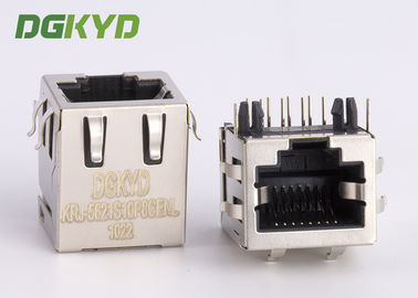 保護されたPCBの台紙女性rj45台形ジャック10p8cのコネクター、側面の記入項目