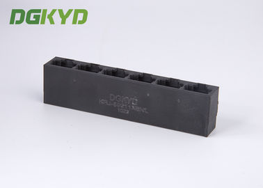 Factory price black plastic housing 6 port rj45 connector without transformer