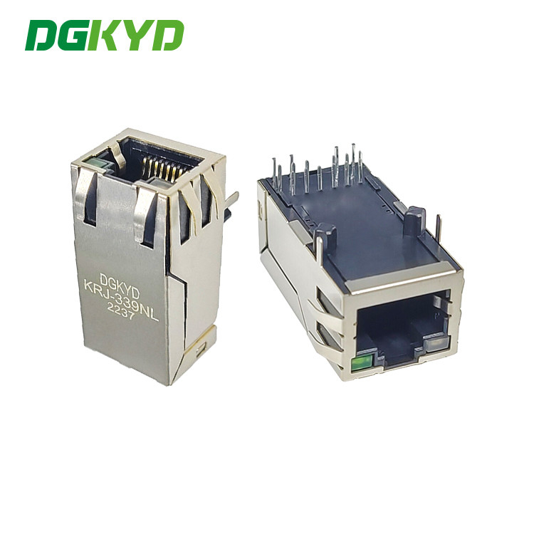 KRJ-339NL 33mm length cat6 gigabit rj45 shielded connector / plug Integrated magnetics