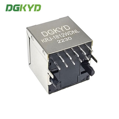 1000 Base-T ethernet connector Magnetic module, vertical insertion, metal shielded