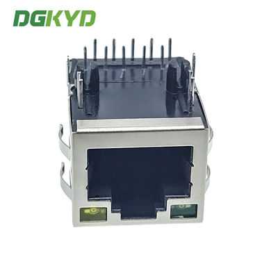 100Base Tap Up POE RJ45 PCB Connector With Internal Magnetics And Led