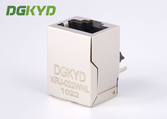 Front Pin Integrated Magnetics RJ45 Modular Jack With Copper Alloy Shell