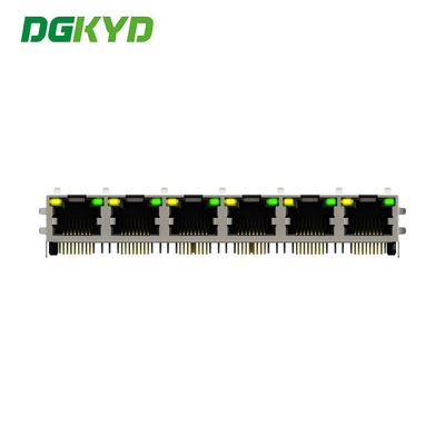 RJ45 Network Port Connector 56 With Light Six Port 8P8C RJ45 DGKYD561688DB1A1D9Y1022