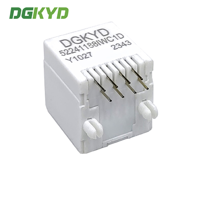 DGKYD52241188IWC1DY1027 8P8C RJ45 Connector Network Port Socket Vertical RJ45 All Plastic White