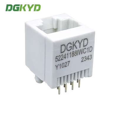 DGKYD52241188IWC1DY1027 8P8C RJ45 Connector Network Port Socket Vertical RJ45 All Plastic White