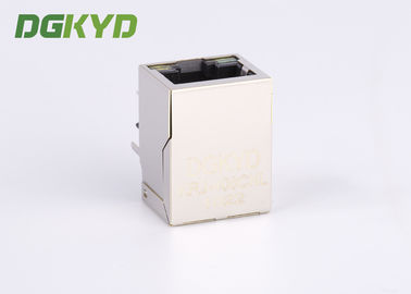 Vertical Shielded RJ45 PCB Connector With Internal Magnetics 100Mbit