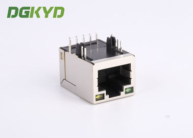 Shielded 1000BASE RJ45 Modular Jack Female Single Port W/Led Tab Up