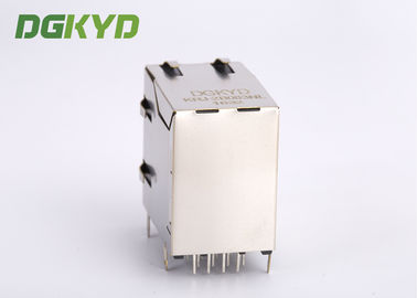 2x1 Modular Jack Stack Dual Port RJ45 Magnetics 100Mb Ethernet Connector
