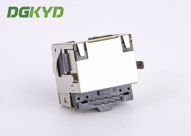 SMT Sinking Board Shielded RJ45 Jack Single Port With EMI Fingers , Low Profile KRJ-CB3.0WDENL