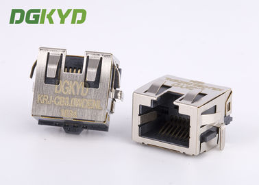 SMT Sinking Board Shielded RJ45 Jack Single Port With EMI Fingers , Low Profile KRJ-CB3.0WDENL