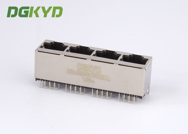 Top entry 180 degree 1x4 multiple port rj45 Connector without internal magnetics