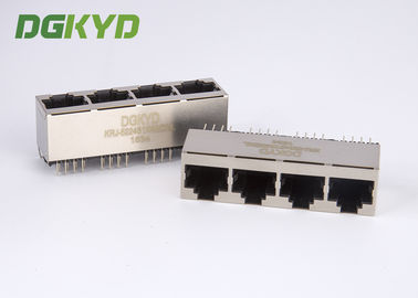 Top entry 180 degree 1x4 multiple port rj45 Connector without internal magnetics