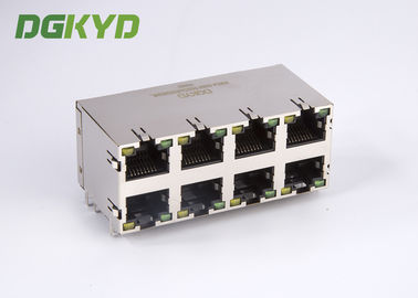 Stack RJ45 Connector Dual Deck 2X4 Y/G RoHS 0879-2D4R-56 Plug Modular jack Rj45
