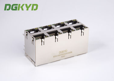 Stack RJ45 Connector Dual Deck 2X4 Y/G RoHS 0879-2D4R-56 Plug Modular jack Rj45
