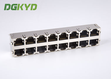 Stack RJ45 Female Jack 2X8 Port top entry ethernet connector 0811-2X8R-19-F RoHS