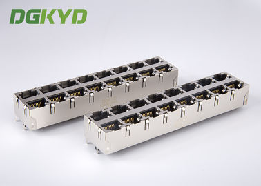Stack RJ45 Female Jack 2X8 Port top entry ethernet connector 0811-2X8R-19-F RoHS