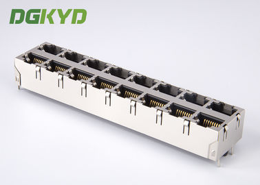 Stack RJ45 Female Jack 2X8 Port top entry ethernet connector 0811-2X8R-19-F RoHS