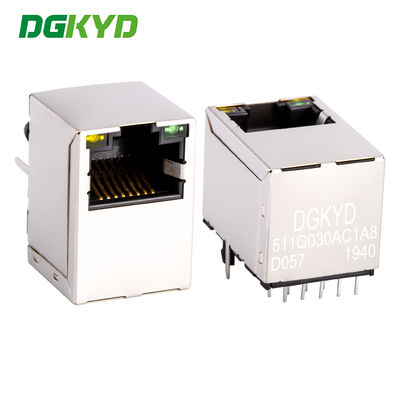 Top Entry Rj45 Lan Jack , Cat6 Gigabit Rj45 Modular Jack With Transformer DGKYD511Q030AC1A8D057