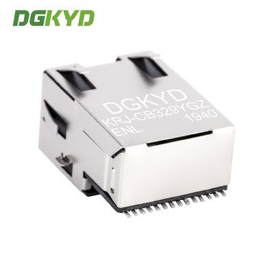 1 Port Tab Up Gold Plate RJ45 Ethernet Connector SMD Cat6 Cable Rj45 Extra Low Frofile KRJ-CB329YGZENL