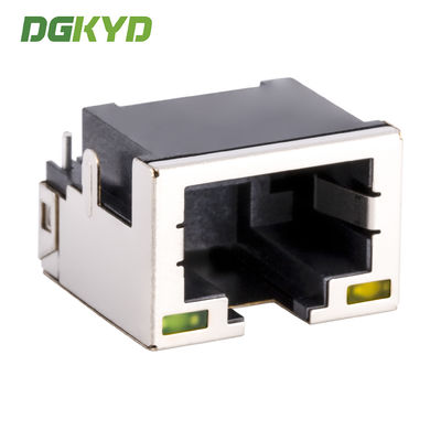 Metal Shielded Dip Low Profile Rj45 Jack SMT RJ45 connector sink board 4.2 DIP with shield and light DGKYDCB421188AB1W6DB1075