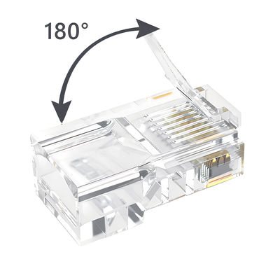 8P8C RJ45 Connector 8-Core Gold-Plated Nickel 100/CAN