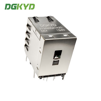 RJ45 stacked Ethernet socket with built-in gigabit integrated transformer DGKYD21Q085DA1A2D057