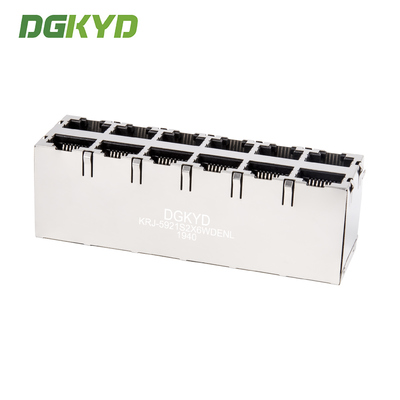 KRJ-5921S2X6WDENL 2X6 RJ45 connector 8P8C no light strip shielded network port socket