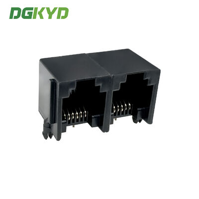 RJ11 female socket interface Double ports socket Full plastic lightless connector Industrial Ethernet port DGKYD5521E1266IWA1DY1