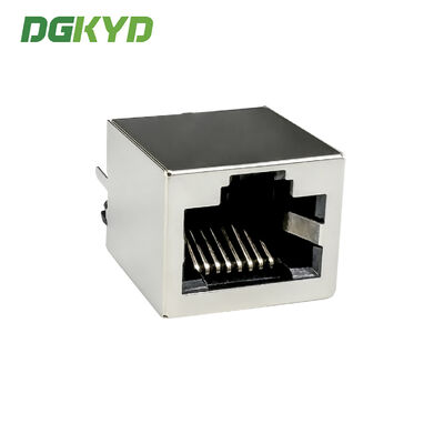 RJ45 vertical connector without light strip shielding 6U flat pin interface DGKYD52T1188GWA1D20B4
