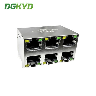 RJ45 connector industrial network port 2X3 socket with shielding DGKYD59212388AB1A1DY1F022