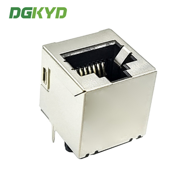RJ45 Network Port Socket 180 Degree In-Line Interface 10P8C Connector Without Light With Shield Without Filter