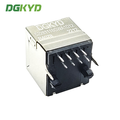 RJ45 Network Port Socket 180 Degree In-Line Interface 10P8C Connector Without Light With Shield Without Filter