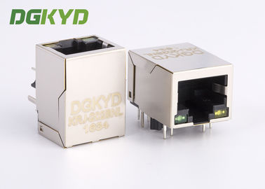 単一の左舷ギガビットのイーサネット10ピンPCB RJ45モジュラー ジャック、G/Yは導いた