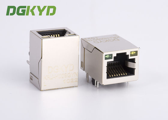 LEDsが付いているKRJ-H009GYNLギガビット ネットワークのジャックRj45の台形モジュールの単一の港