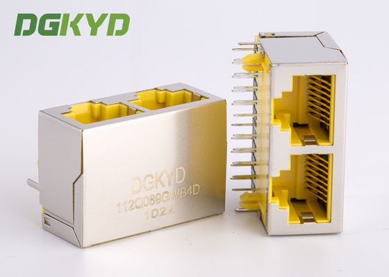 ギガビットのイーサネット変圧器とコンボCAT 6連動の2左舷RJ45台形ジャック