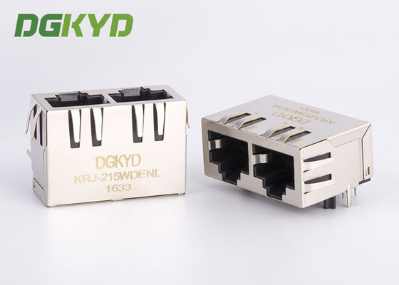 連動の二重港の磁気モジュラー ジャックCat5e Rj45の台形コネクターの下のタブ