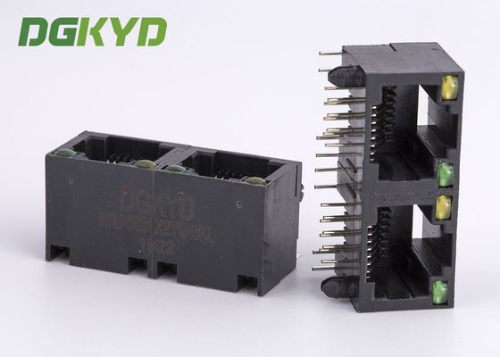 UTPのための連動の二端ギガビットのイーサネットRj45 LANジャックの上のKRJ-56S1X2YGWKNLタブ