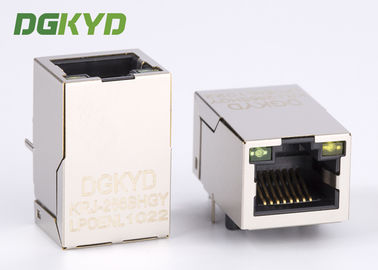 G/Y LEDのイーサネットRJ45モジュラー ジャック上の猫5力の上の単一の左舷盾タブ