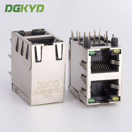 Y/G LEDの二重デッキ2の港RJ45の容器のコネクターのイーサネット モジュラー ジャック