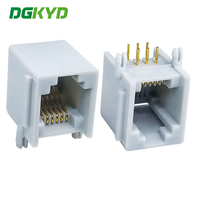 RJ11 全プラスチック耳灰色網状ポートコネクタ 6P6C網状ポートソケットインターフェイス DGKYD5523E1166IWE1DY5