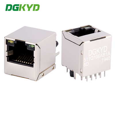 180度イーサネットポート垂直RJ45コネクタ ギガビット内蔵フィルタ DGKYD511Q106AB1A8D