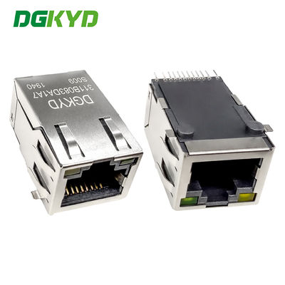 DGKYD311B083DA1A7S009 SMT RJ45 Ledsが付いている磁気ジャック100の基盤Tの調節版