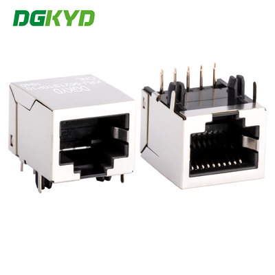 RJ45 network port connector without built-in transformer  network interface single port shield 10 pins 10 contacts rj 45 LAN jack connector  KRJ-5621S10P10CNL
