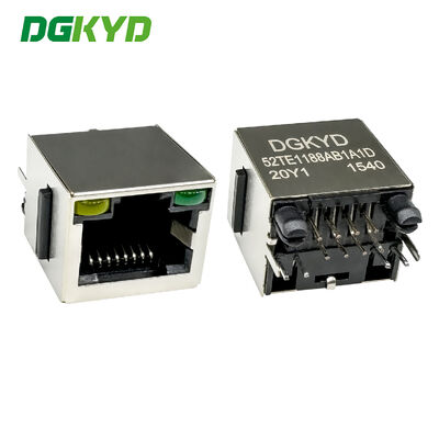 RJ45垂直ネットワークソケット 8P8C 耳丸ピン産業ネットワークポート DGKYD52TE1188AB1A1D20Y1