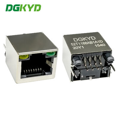 RJ45垂直ネットワークソケット 8P8C 遮断された産業ネットワークポート DGKYD52T1188AB1A1D20Y1
