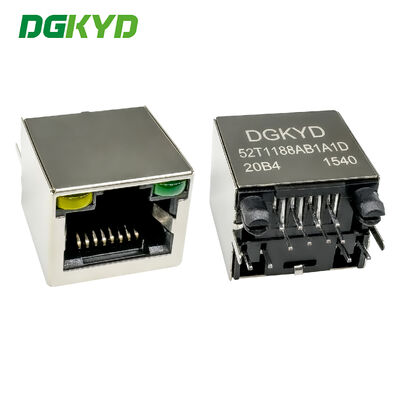 RJ45垂直ネットワークソケット 8P8C 光帯遮蔽金塗装 6U DGKYD52T1188AB1A1D20B4