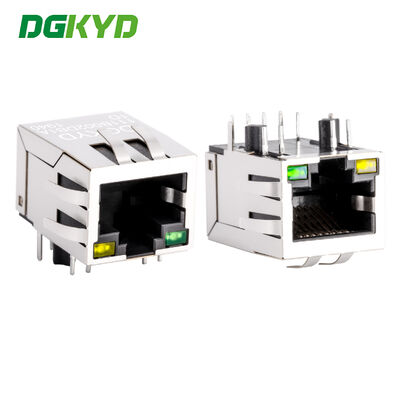 RJ45コネクタ 100Mbps内蔵トランス工業用ネットワークポート水平ソケット DGKYD111B002DB1A1D