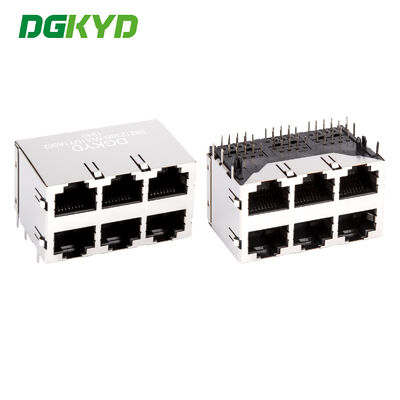 DGKYD59212388HWA1DY1A062 RJ45 多ポート遮断接続器 ライトなし 8P8C イーサネットソケット 隔離スプリングなし
