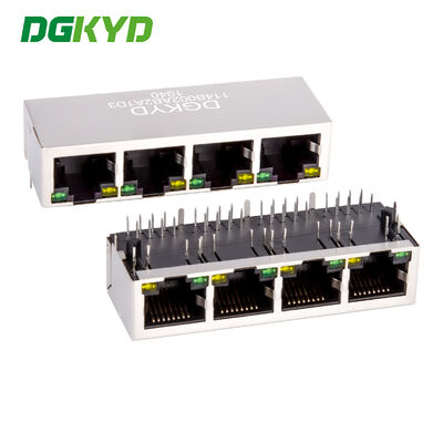 4つのセル RJ45 ネットワークコネクタ 100Mbps 統合されたイーサネットフィルター DGKYD114B002AB2A1D3